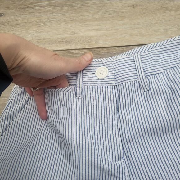 Talbots coastal colored burmuda shorts size 2 petite cotton blue white striped - Picture 5 of 11